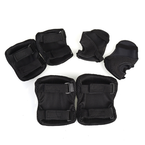 Защита для катания на роликах и велосипеде 6 предметов. 6-18лет / Yan-Fat-B /уп 100/ черный