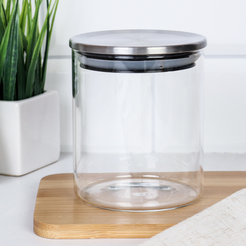 Банка для сыпучих стальная крышка 500 мл диаметр 85/10 см / S0208510S /уп 24/ 