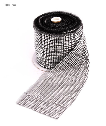 Лента-сетка со стразами 9 метров ширина 12 см / HCC-A16 /уп 15/