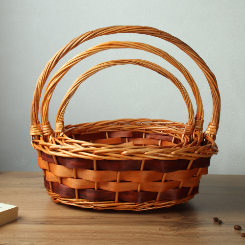 Корзина плетеная 3 штуки 37х30х12/32х24х10/26х20х9 см / S/3 B1 /уп 28/овальная