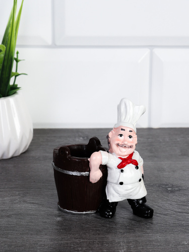 Подставка для зубочисток Повар 7x6x7 см / 0958 /уп 144/ без зубочисток