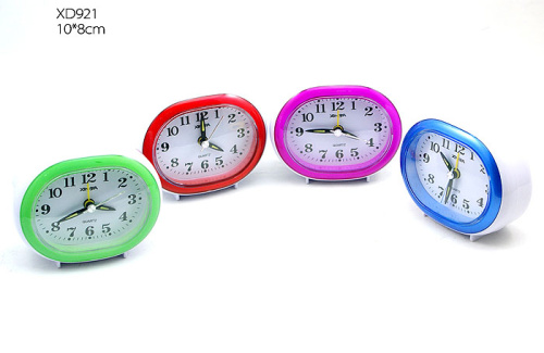 Будильник 10x8 см / XD921 /уп.200/ плавный ход/ микс