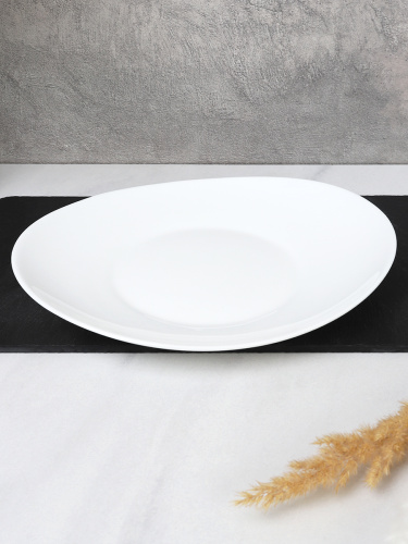 Тарелка обеденная 215 мм Ладья белая  LP85 (white) /уп 6/48/