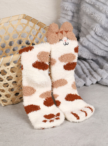 Носки женские флисовые р. 35-40 Лапки новогодний № 2 / MNZ-19/2 /721638