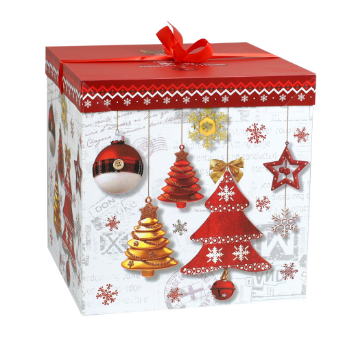 Коробка подарочная 30x30x30 см складная / 119 /уп 12/180/Новый год