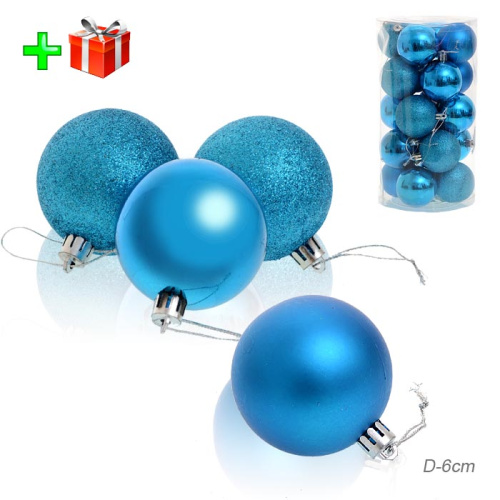 Елочные шары 20 штук 6 см / HX-3/8 /уп 30/бирюзовый