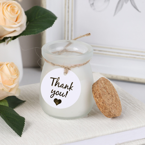 Свеча ароматическая в подсвечнике 5х7 см с крышкой / B721 /уп 96/ белая