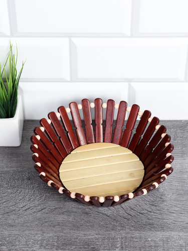 Корзина круглая 24 см / YB831 /уп 150/ Бамбук