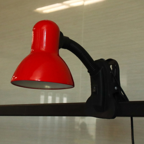 Светильник настольный на прищепке красный / 108BXIAO-4 / Ex27 /уп 70/