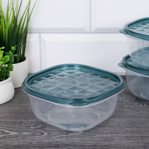 Контейнер квадратный 3 штуки 500 мл / P8 /уп 126/12,5x4 см