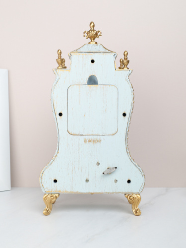 Часы настольные 28 см серо-голубой / 74-27 /уп 18/ музыкальные