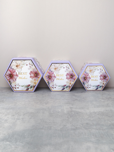 Коробка подарочная 3 штуки / 1162 /уп 24/13.7*15.7*7/15.7*18*8/17.5*20*9cm