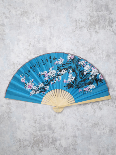 Веер 50 см бамбуковая основа Черный с Драконами / 622-11 /уп 50/200/