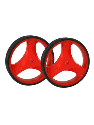 Комплект опорных колес с кронштейнами универсальный 12"-20" пластиковые колеса Красный 2шт/ HF-007-RE / уп 30