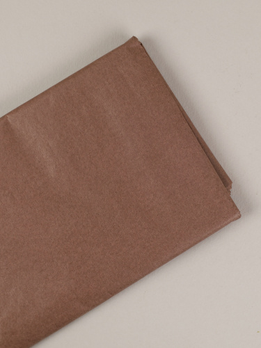 Бумага упаковочная тишью 50х66 см набор 10 листов / CQ103 /уп 200/шоколадная