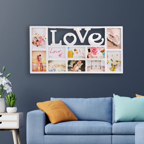 Фоторамка коллаж Любовь 68х34 см / 8801-1 /уп 12/ 10 фото
