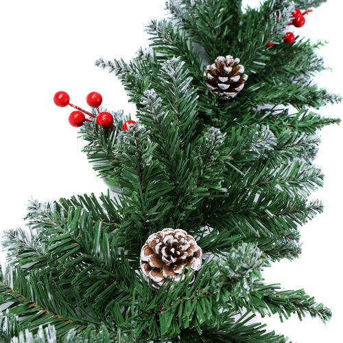 Гирлянда из елочных веток искусственная 2,7 метра 220 веток снег и шишки / WA-5 /уп 15/Новый год