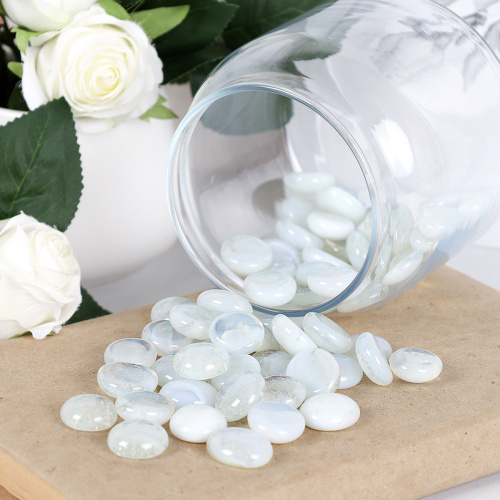 Декоративные камни 250г / 7-219 /уп 100/ белый со стеклом / 711819