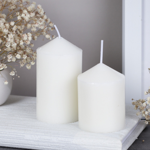 Свеча столбик белая 3 штуки набор / SN3-1 /уп 30/d-5,5 см h-5/7,5/10