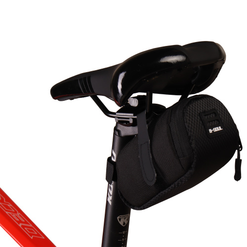 Сумка велосипедная подседельная BICYCLE SOUL, отделение на молнии, крепление velcro, чёрная, 0.6 лт.,15х7х7см. /уп 100
