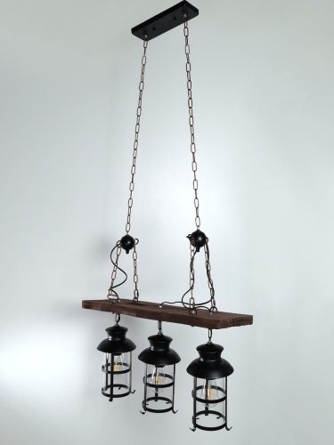 Люстра подвесная 3 лампы (25*100*68 см). В комплекте 3 лампы 5Вт LED, Е27 / Rg11B / уп 1/Лофт