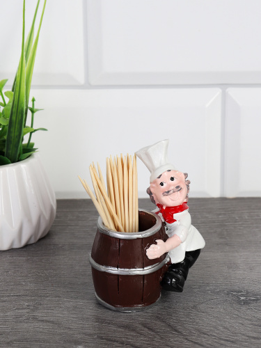 Подставка для зубочисток Повар 7x5x7,5 см / 0960 /уп 144/ без зубочисток