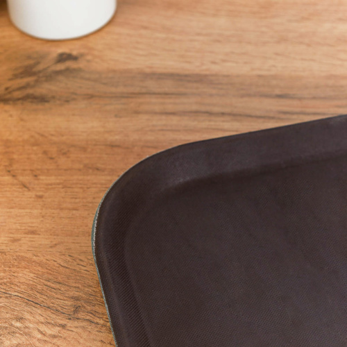 Поднос антискользящий 30х40 см силиконовая поверхность / 1216 coffee /уп 25/