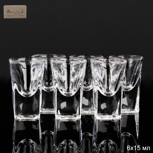 Стопка 6 штук 15 мл Квадратное дно Гранд / Y310 /уп 24/