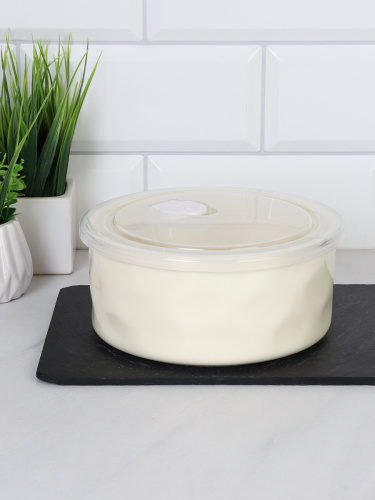 Контейнер салатник 850 мл крышка с клапаном / WRF-324 /уп 36/ Фарфор