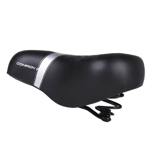 Седло велосипедное суперкомфортное COMIRON KING DIVAN II C095 260x220, Пена 57мм. Технологии: DW, ED, Spring, Верх: PU, Цвет: Чёрный+Серый /уп 16/