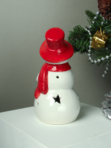 Фигурка Снеговик новогодний 13 см / FP23604 /уп 64/LED