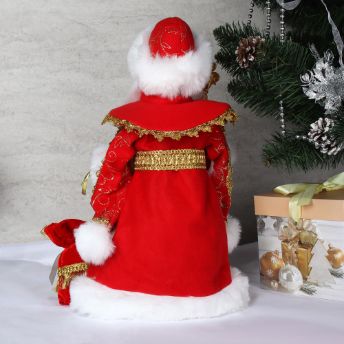 Фигурка Дед Мороз 40 см красный кафтан / 1315-16 /уп 18/ музыкальный