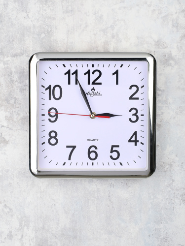 Часы настенные 25х25 см / 2079-1 /уп 40/серебро