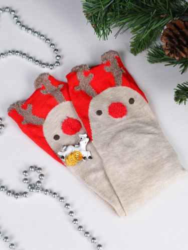 Подарочный набор Новогодний № 27 / Носки + магнитик ЛОШАДЬ /