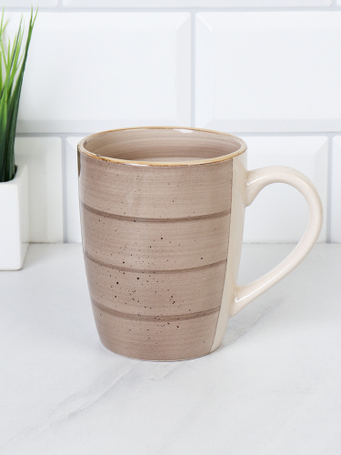 Кружка 400 мл / WHP24-0155G / Бежевый Крапинка ШТУЧНО