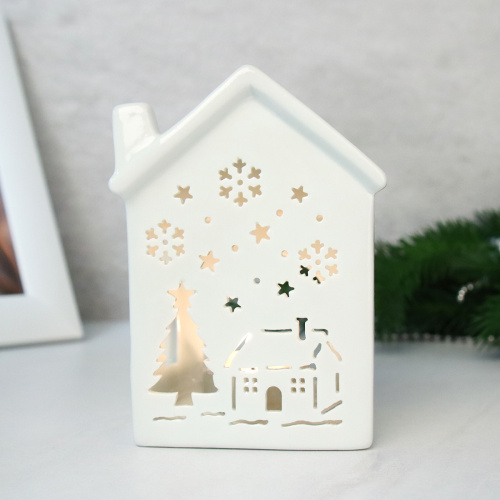 Аромалампа Домик 12 см / 935 /уп 96/новогодняя