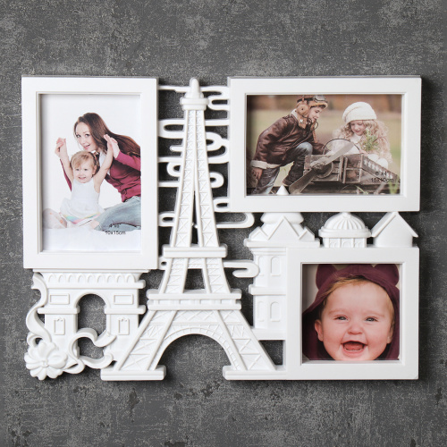 Фоторамка коллаж Париж 35х27 см / 120 /уп 48/ 3 фото белая ПРОМО АКЦИЯ