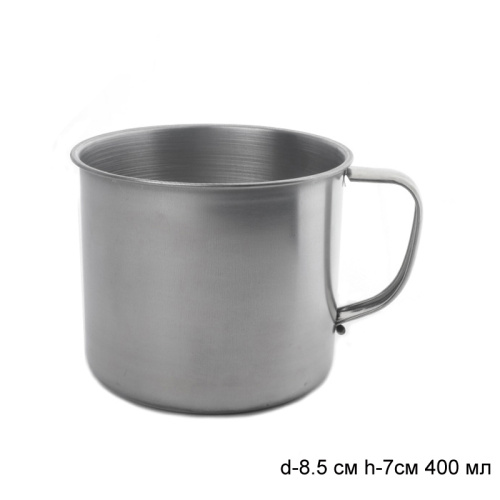 Кружка металл 400 мл 7,5х8,5 см / М-90 /уп 12/360/ 0,045