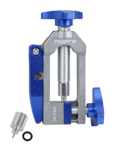 Набор инструмента для резки гидролиний и запрессовки оливок TOOPRE PRO-05 с ножом, корпус CNC алюминий, в коробке. синий /уп 50/
