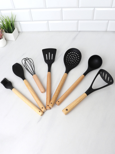 Кухонный набор силиконовый 7 предметов / BL-302 /уп 16/ Черный