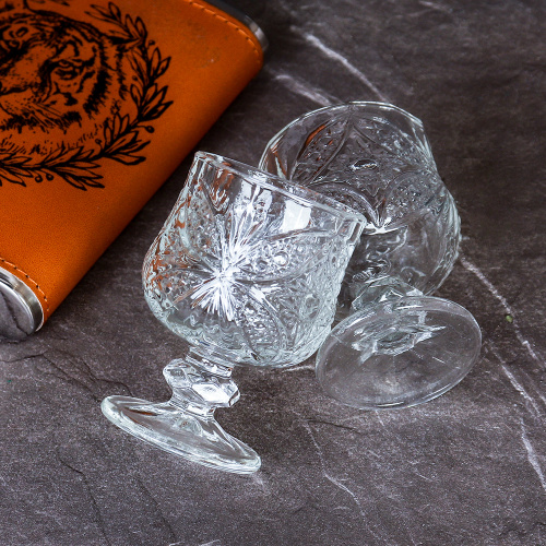 Рюмка 6 штук 50 мл бочонок Бабочка  / 611-1A /уп 24/_