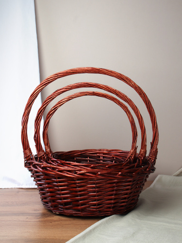 Корзина плетеная 3 штуки 33х12/27х10/22х9 см / S/3 22-42-B /уп 28/круглая