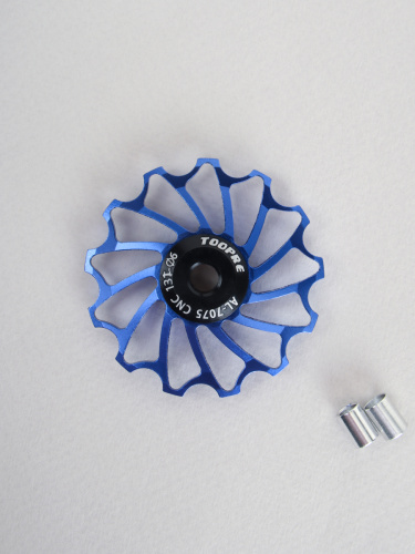 Ролик натяжителя заднего переключателя 13T . Алюминиевый. TOOPRE TL-13T-B/ синий / уп100/