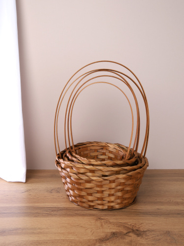 Корзина плетеная 5 штук набор / A-995/1 /уп 80/ручки отдельно