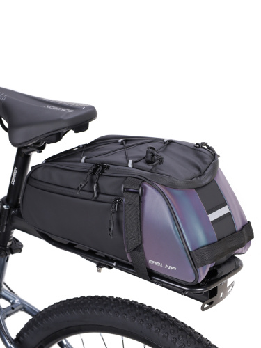 Сумка велосипедная на багажник ESLNF,материал antique leather film PU+ cotton bottom PI luminous. Размер 12.5*35*14см. /уп 40/