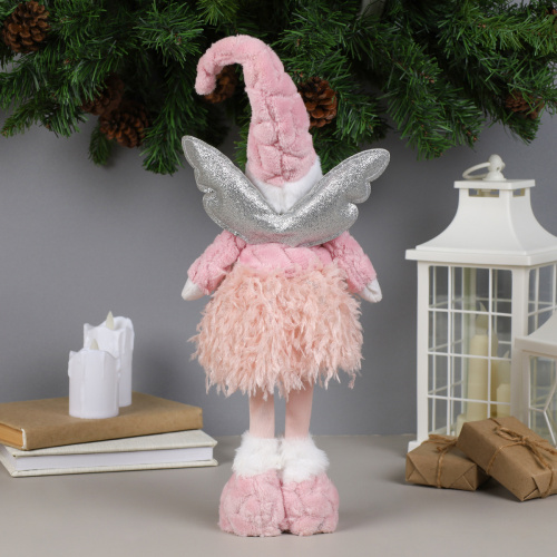 Новогоднее украшение интерьера 50 см Ангел / W-1024 /уп 24/розовое платье