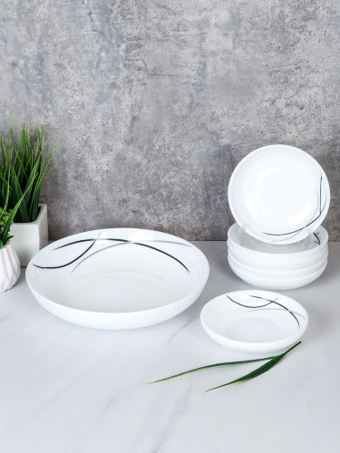 Салатник набор 7 предметов / GRAY-7X-XN (7267-2) /уп 8/ Полосы классика