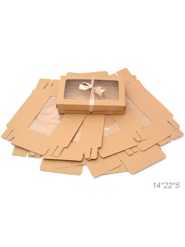 Коробка подарочная складная 14х22х5 см / 5541-1 /уп 500/крафт
