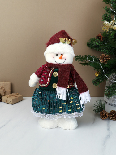 Новогоднее украшение Снеговик на телескопических ножках 37/80 см / SH057-2 /уп 72/