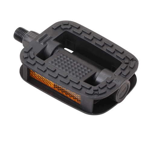 Педаль детская MIXIEER KIDS MX-P604S, полипропиленовый корпус, чёрный, без подшипников, ось 4S, с рефлектором, 90х70мм 1 пара Резьба 1/2 дюйма /уп100/